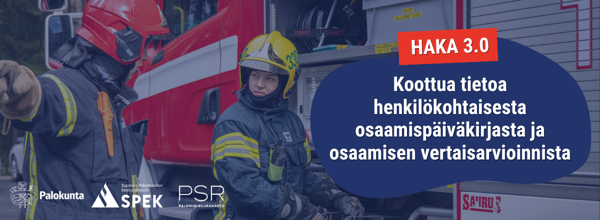 HAKA 3.0 henkil&ouml;kohtainen osaamisp&auml;iv&auml;kirja ja osaamisen vertaisarviointi - koottua tietoa palokuntaan.fi-sivuilla